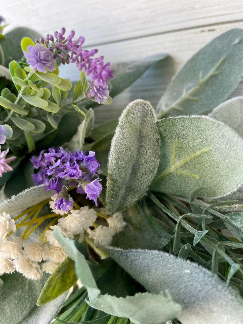 Year Round Lambs Ear and Lavender Wreath Spring Farmhouse - Etsy