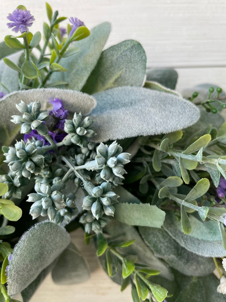 Year Round Lambs Ear and Lavender Wreath Spring Farmhouse - Etsy