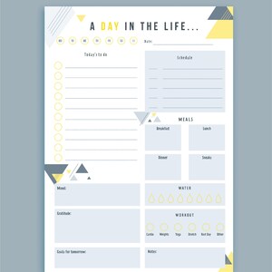 DAILY PLANNER Printable | How To Do List Printable | fitness planner | mood tracker | health planner | Meal Planners | PDF