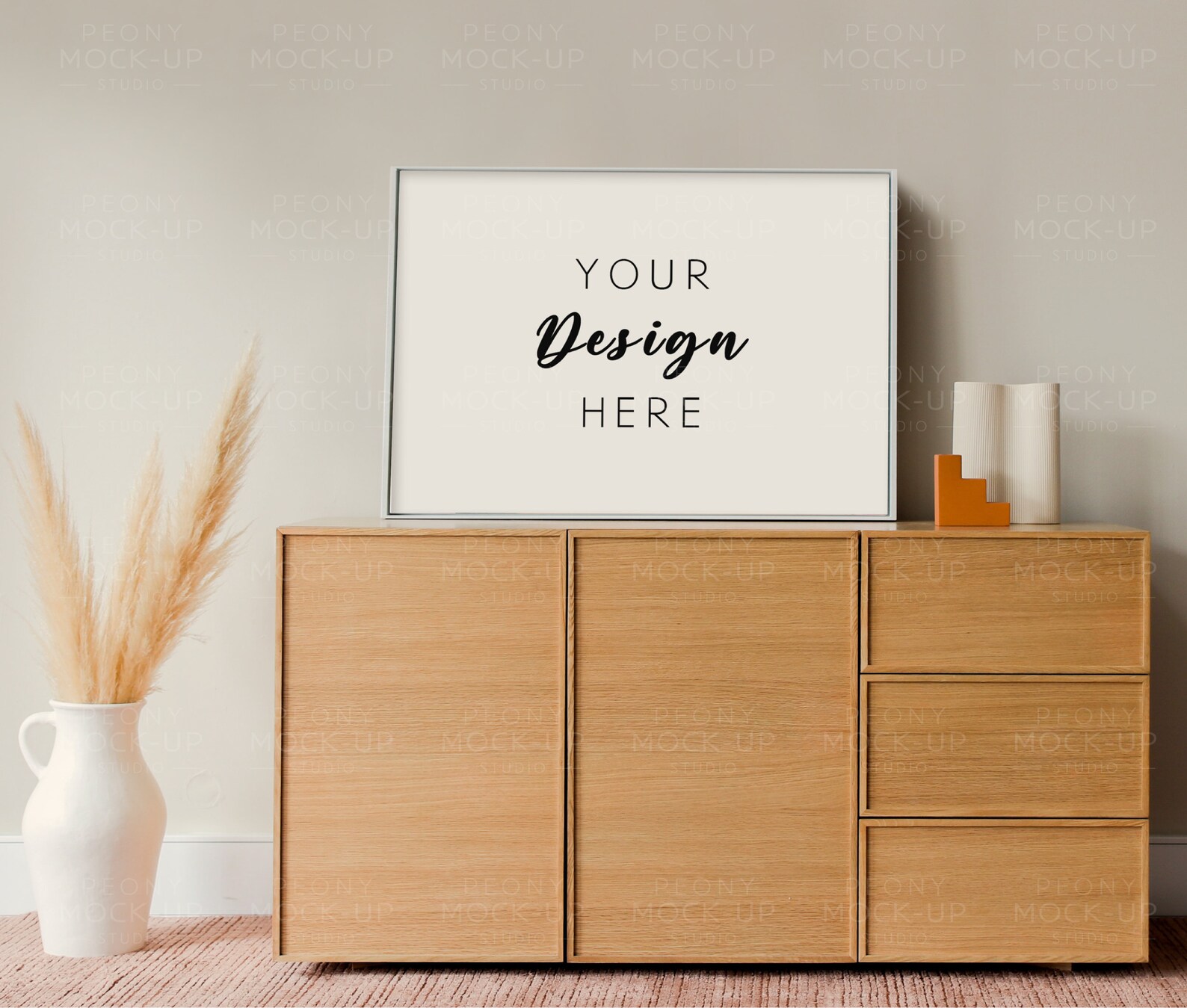 Horizontal Frame Mockup Boho Styled Mockup Frame Single Etsy