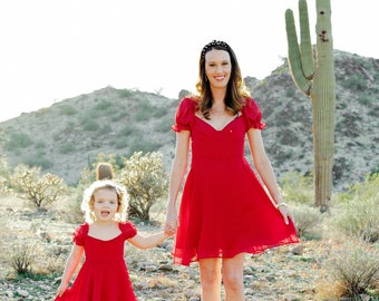 Bridget Dress | mommy and me dresses | mommy and me red dresses | matching mommy and me outfits | mommy and me outfits