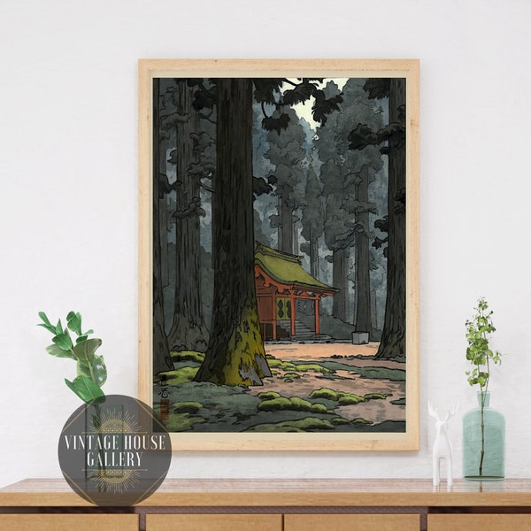 The Forest Of God Sacred Grove by Yoshida Toshi Ukiyo-e Japanese Wall Art Print Woodblock Art Restored Japanese Art