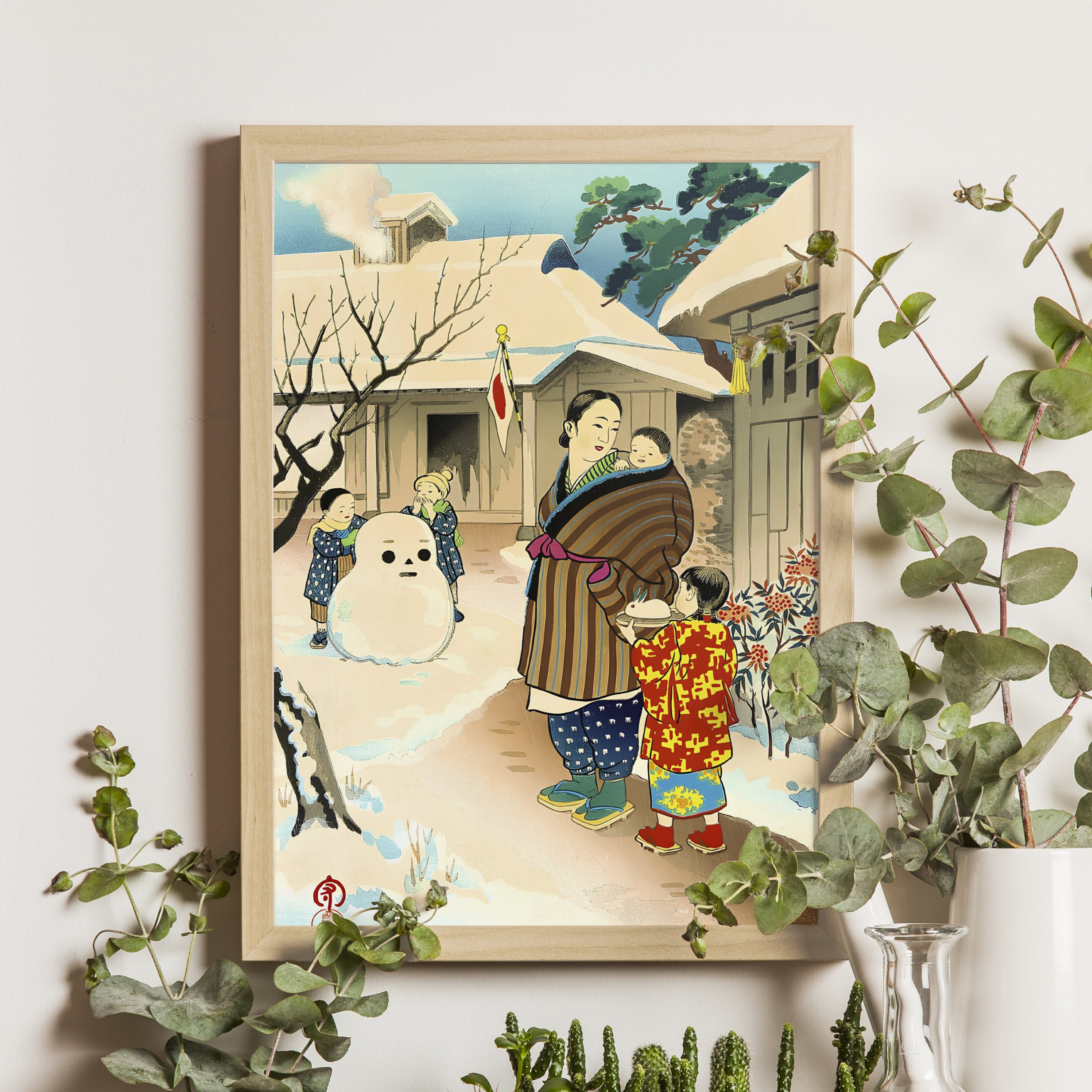 日本画「雪うさぎ」 川崎麻児 日本画「雪うさぎ」 川崎麻児 【公式通販】