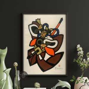 Samurai by Mori Yoshitoshi Ukiyo-e Japanese Fine Art Print Restored Vintage Wall Art