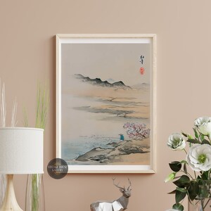 Fishing under Cherry Blossoms by Suzuki Shonen Japanese Fine Art Woodblock Art Restored Vintage Poster