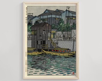 Yanagaibashi Fukin Art Print, Kasamatsu Shiro Ukiyo-e, Japanese