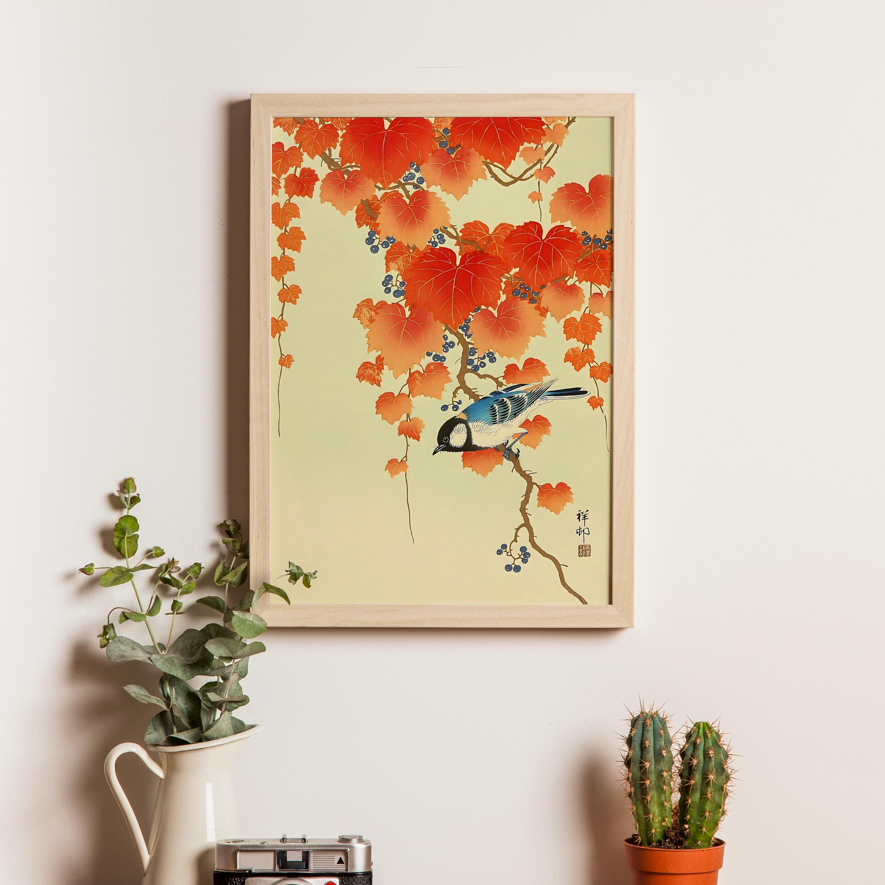 桐に鳥、小原古邨、1934年、日本の木版画複製、ヴィンテージの鳥の芸術