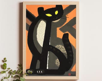 代かき（しろかき）　稲垣稔次郎の木版画 ヴィンテージ 稲垣稔次郎 (1959) 木版画（三雲スタジオ所蔵、額入り