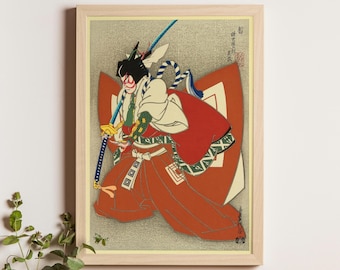 🎭 Affiche Japonaise Kabuki – Déco Murale Asiatique Vintage – Toile/papier – Reproduction