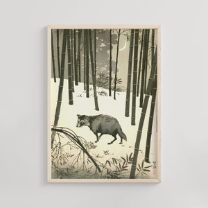 Raccoon Dog - Kasamatsu Shiro Art Print, Japanese Ukiyo-e, Animal Art, Nature Print, Wall Decor, Gift Idea