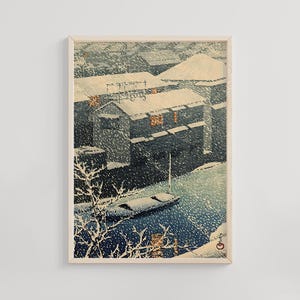 Ochanomizu, Kawase Hasui, 1930s, traditional Japanese woodblock style, collectible fine art print, vintage Japan landscape poster