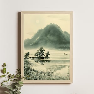 Hirosawa Pond Print, Kotozuka Eiichi Art, Ukiyo-e Landscape, Japanese Wall Art, Vintage Japanese Print, Nature Poster, Pond Art