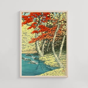 Autumn at Oirase by Kawase Hasui, 1930s, Scenic Woodblock Art, Japanese Nature Landscape, Eastern Japan Series, Authentic Giclée Print