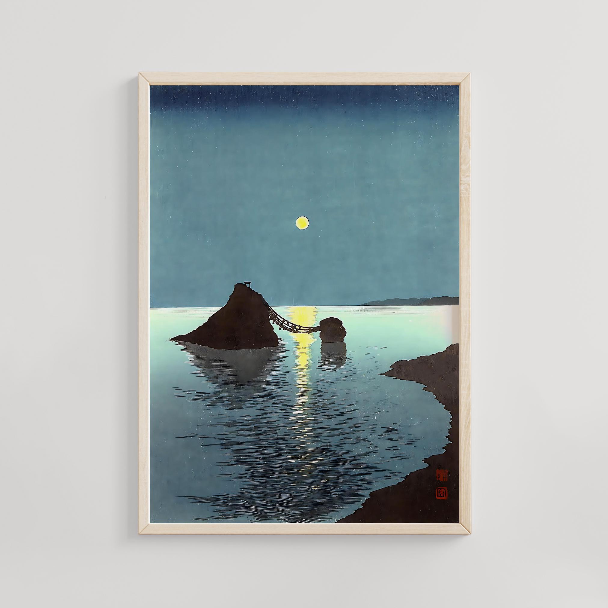 【伊勢二見ヶ浦夫婦岩】野村文挙 1014 正月旭 掛け軸 肉筆 夫婦岩」伊勢型紙インテリア額 | 伊勢型紙専門店おおすぎ（株式