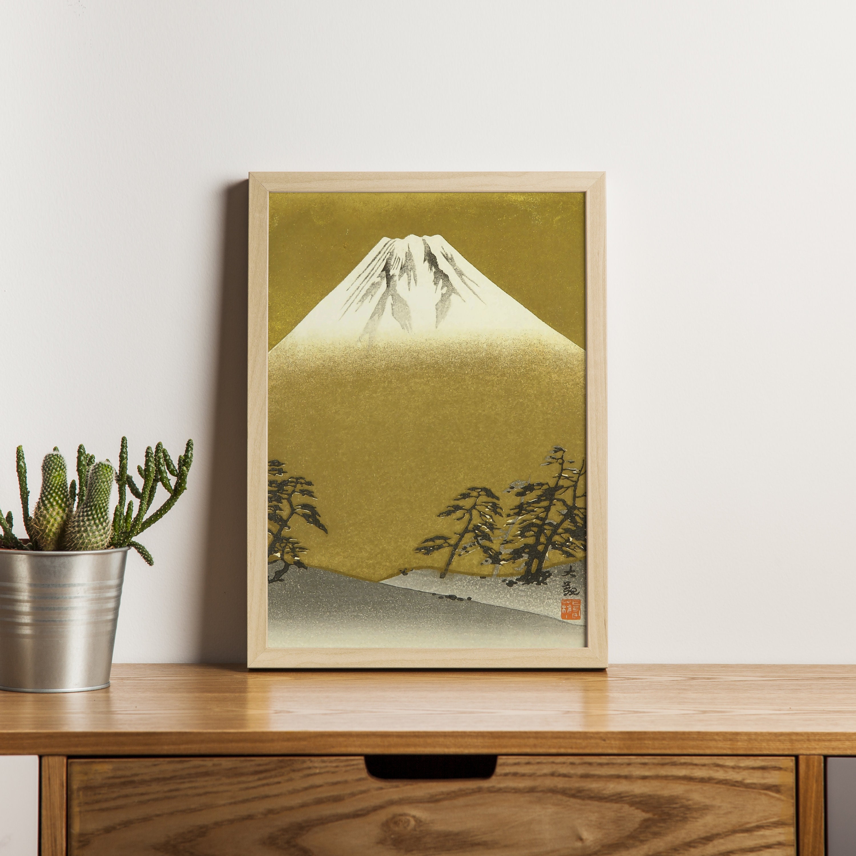 Golden Mt.fuji Print, Yokoyama Taikan, Japanese Landscape, Ukiyo-e