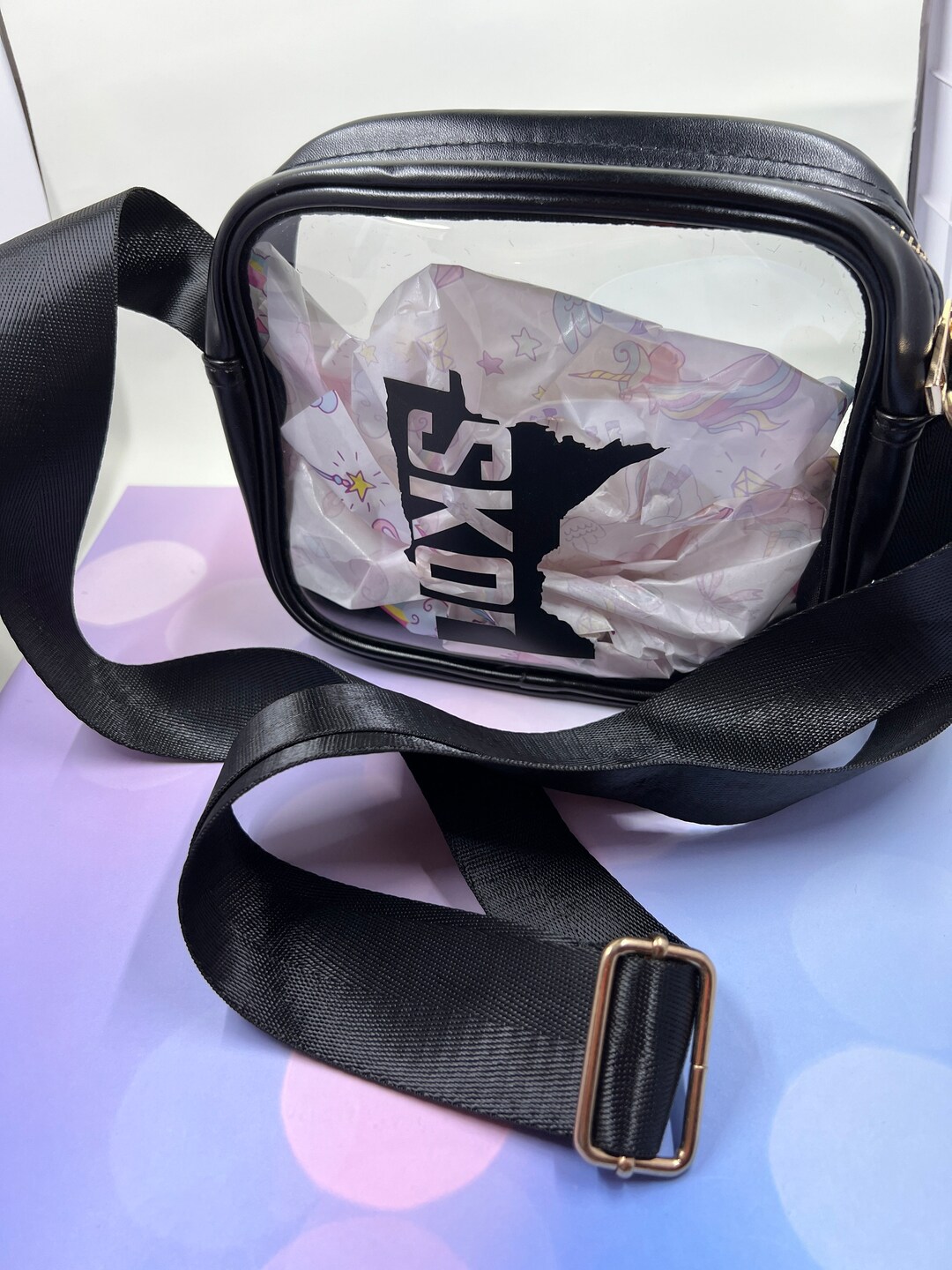 Game Day Clear Crossbody Bag Skol Vikings Black Etsy