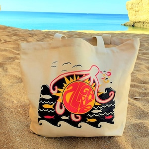 Cotton bag with serigraph printing &quot;Algarve mar&quot;