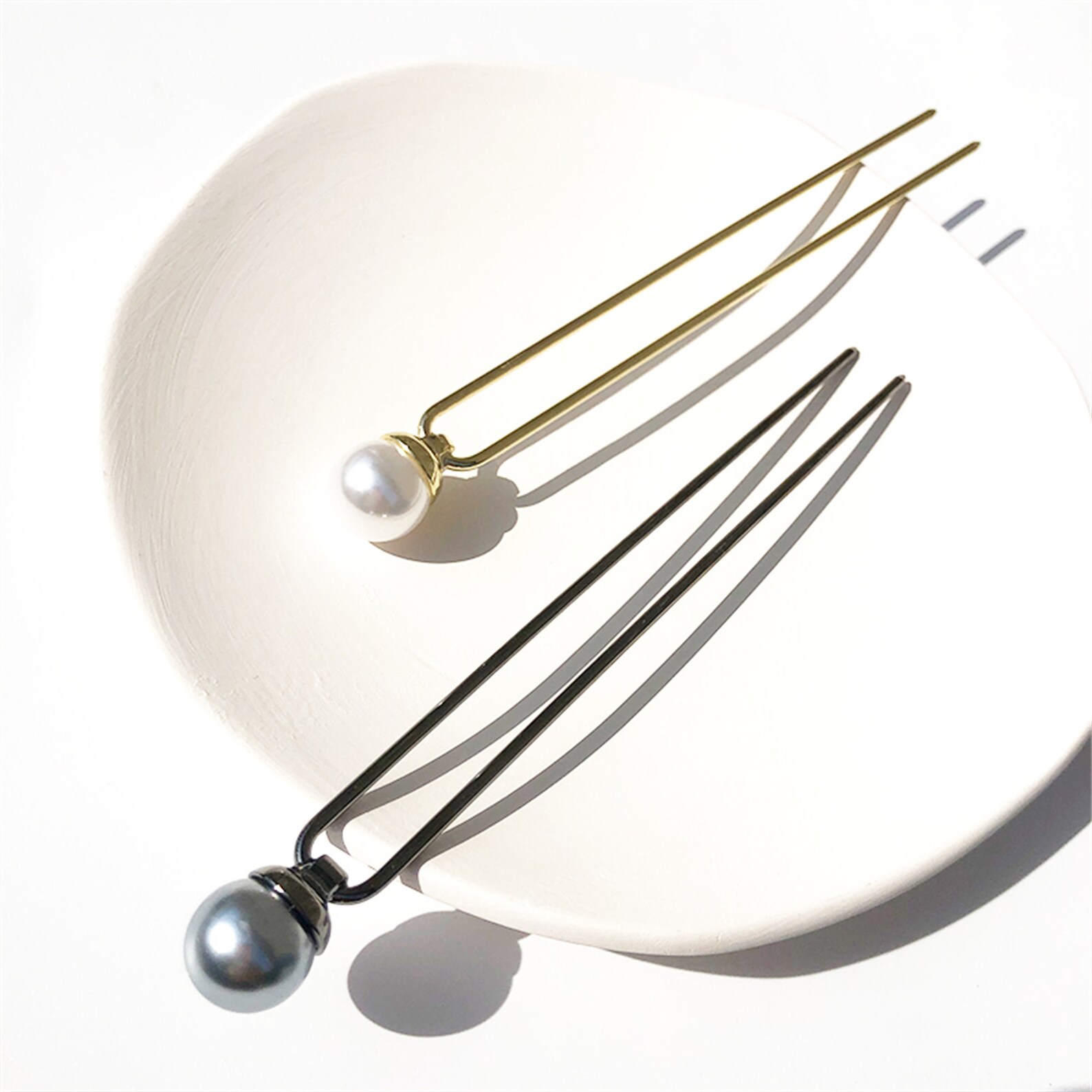 Temperament allmatch pearl Ushaped hairpin retro coil hair Etsy