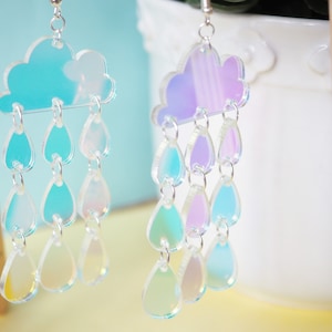 Kolczyki z odblaskowymi chmurami deszczowymi