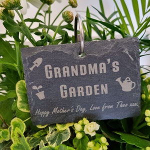 Personalised Engraved Slate Garden Sign, Custom Plant Marker, Gift - Birthday, Mother's / Father's Day, Wedding, Anniversary