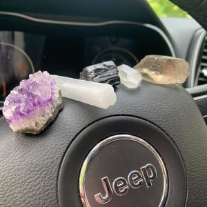 Car Crystal Set- Crystals for Driving, Safe Travel Kit, Crystal Car Charm, Protection and Safe Drive Crystals, New Driver Gift, Roadtrip