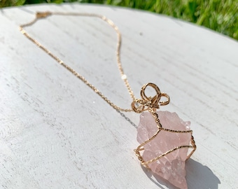 Wire- Wrapped Healing Crystal Necklaces | Gemstone Necklace | Crystal Statement Necklace | Wire- Wrapped Crystal Jewelry | Gift for Women