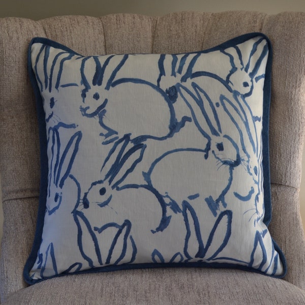 Decorative Hutch Bunny Pillow blue and white