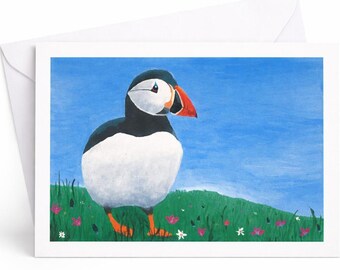 Puffin greeting card, blank inside for any occasion