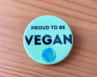 Proud to be vegan 3.8cm button badge