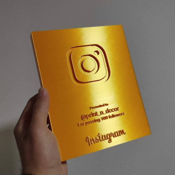 Aangepaste Instagram award plaquette gepersonaliseerd