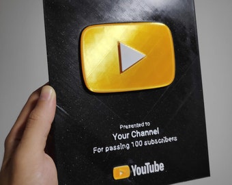 Full Custom YouTube Play Button Plaque Personalized FAN ART