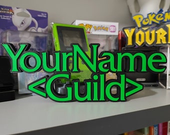 Individuelles WoW-Namensschild – Personalisiertes World of Warcraft-Gildenschild | Gamer-Geschenk | 3D-gedruckte Schreibtischdekoration | FAN-ART