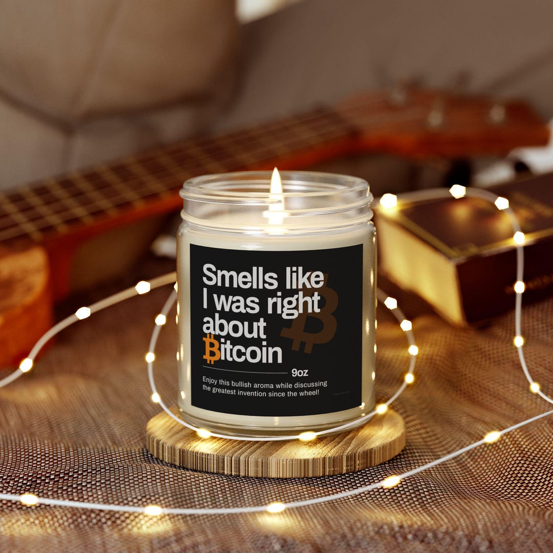 Vela con aroma a Bitcoin: Divertida vela de criptomonedas, regalo para  traders alcistas, decoración HODL, vela perfumada Stack Sats (113 g, 254 g)  - Etsy España