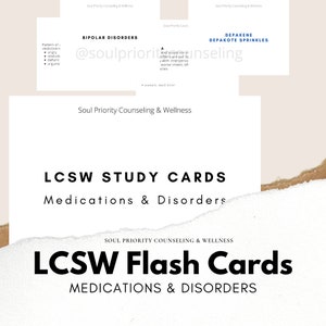 LCSW Flash Cards (Medicamentos e Distúrbios) - estude para o exame ASWB!