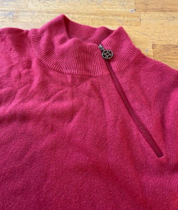 1980's Bright Red Mock Turtleneck Sweater - image 3