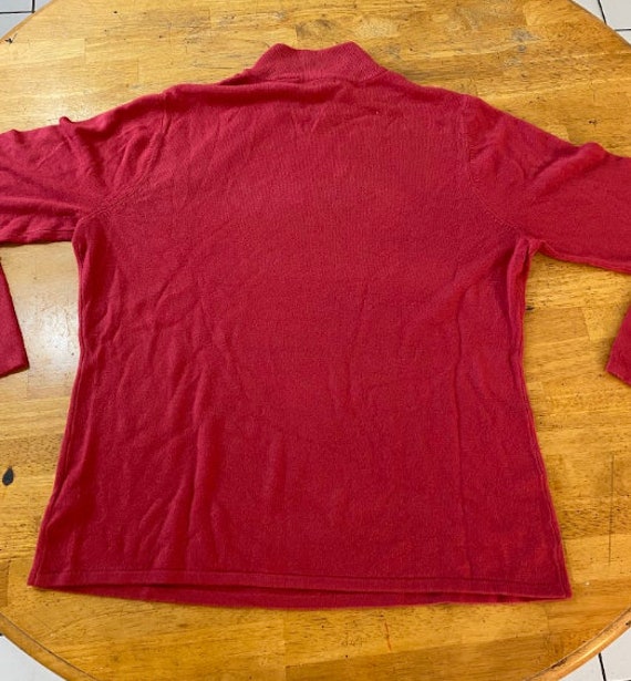 1980's Bright Red Mock Turtleneck Sweater - image 2