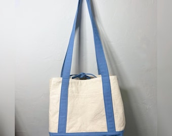 Various Colors Market Tote Canvas Shopper Bag - Long Straps or Short Top Handle