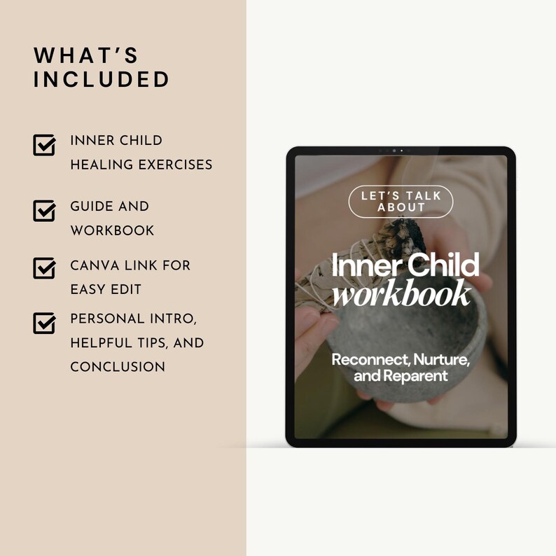 Inner Child Healing Workbook Canva Template | PLR MRR - Etsy
