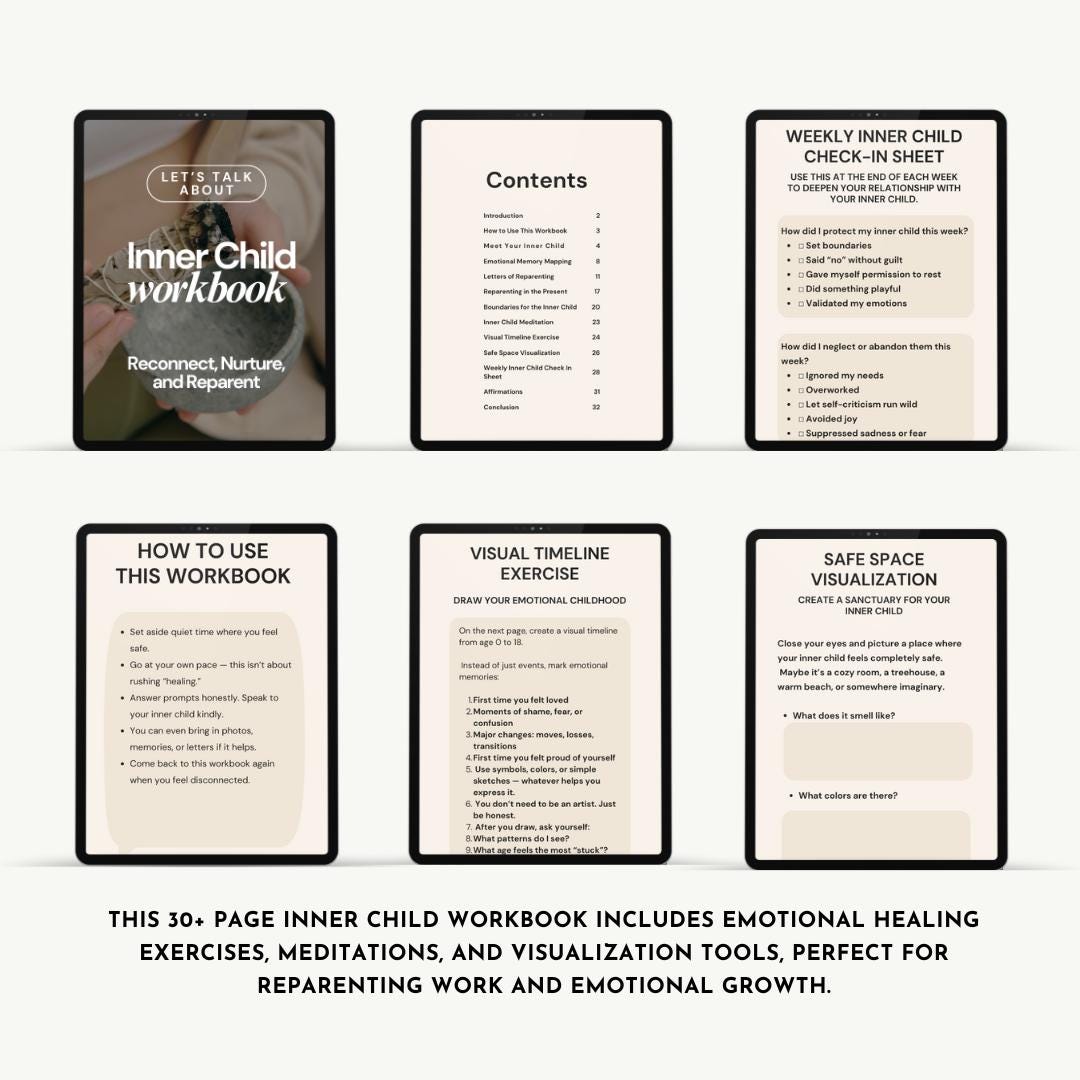 Inner Child Healing Workbook Canva Template | PLR MRR - Etsy