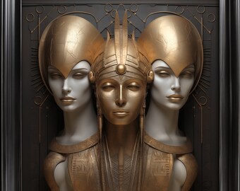 Printer Poster,Digital Painting,Retouched,High Definition Resolution,Download,Egyptian art,Poster Instant,Download,Gift, Luxury Art