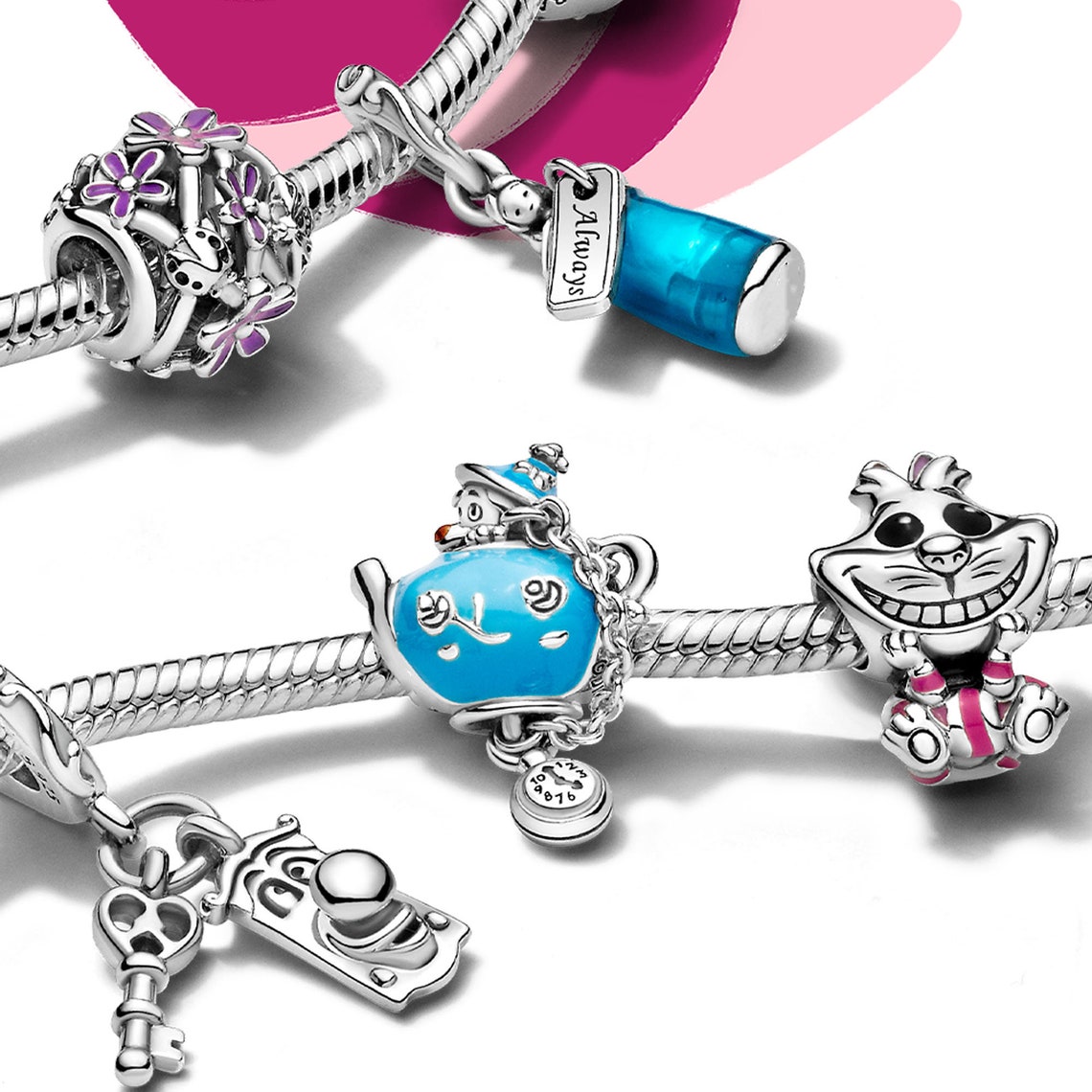 Pandora Disney Alice in Wonderland Cheshire Cat Enamel Charm 798850C01 Ben Bridge Jeweler Pandora Disney Alice in Wonderland Cheshire Cat Enamel Charm 798850C01 Ben Bridge Jeweler