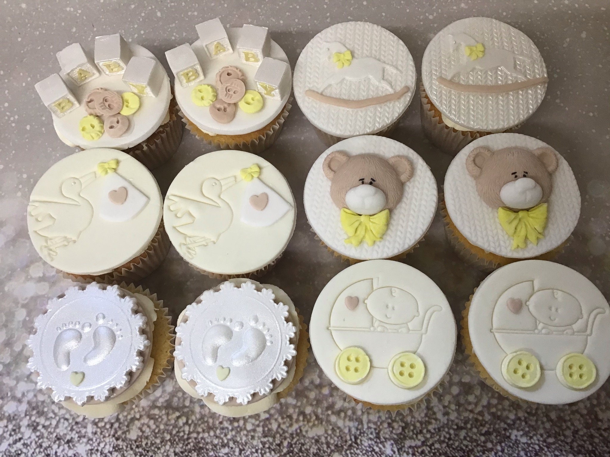 12 Handmade Edible Baby Shower Cupcake Toppers | Etsy