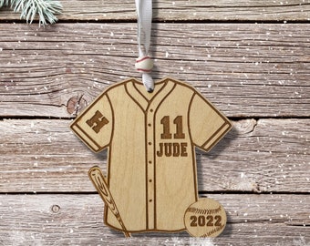 Personalized Baseball Ornament 2022, Wooden Baseball Ornament, Personalized Softball Ornament, Sports Christmas Ornament, Christmas Charm