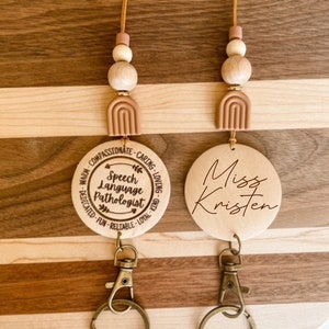 Speech Language Pathologist Lanyard, SLP Badge Reel, Speech Language Pathologist Gift, SLP Gifts, Boho Lanyard, Breakaway Lanyard