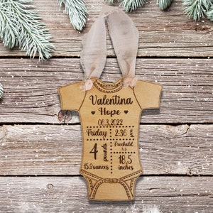 Baby Birth Stats Ornament, New Mom Christmas Gift, Baby Announcement, Baby First Christmas Ornament, Newborn Keepsake, Christmas Charm