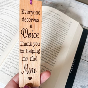 SLP Gift, SLP, Wood Bookmark, Speech Language Pathologist Gift, Speech Therapy, Speech Therapy Gift, Bookmark for Women, Custom Bookmark