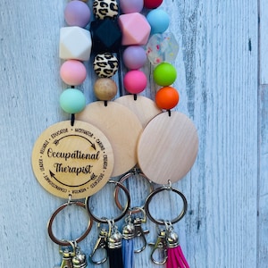 Personalized Beaded Lanyard For Occupational Therapist, Occupational Therapy Gift, OT Gifts, Physical Therapy, OT Student Gift