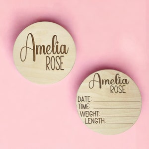 Wooden Baby Birth Announcement, Baby Name Sign, Birth Stats Sign, Newborn Name Wooden Sign, Baby Shower Gift, Hospital Name Sign