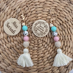 Speech Pathologist Gift, SLP Gift, Speech Therapy, Personalized SLP gift, SLP Key chain wristlet, Teacher Bracelet, Boho Keychain