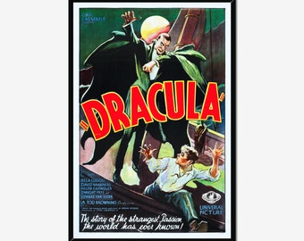 Dracula Film Poster Print of Vintage Classic Gothic Horror Movie for Wall Art, Home Decor and Gifts